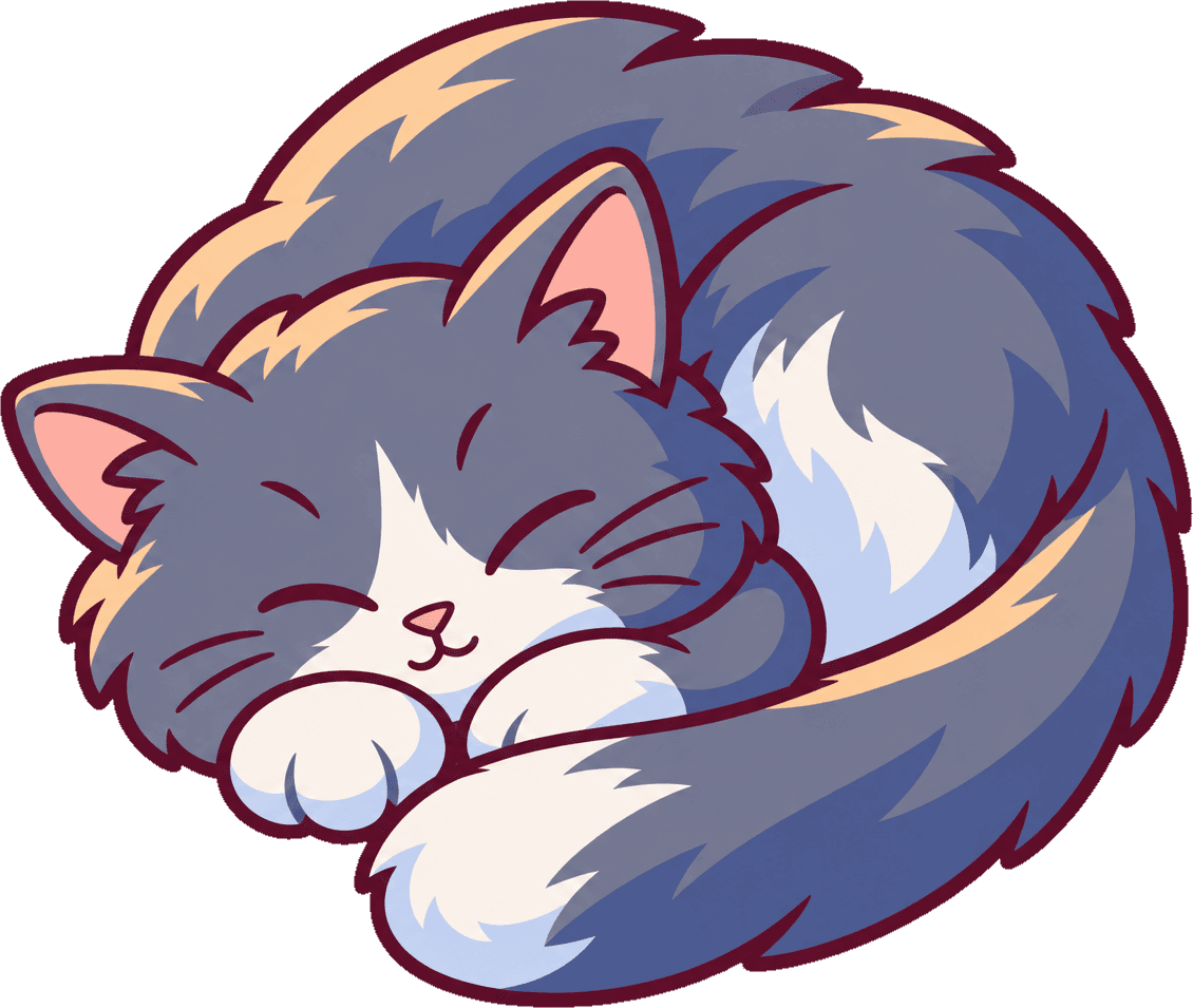 A cat curled up asleep on the desk.